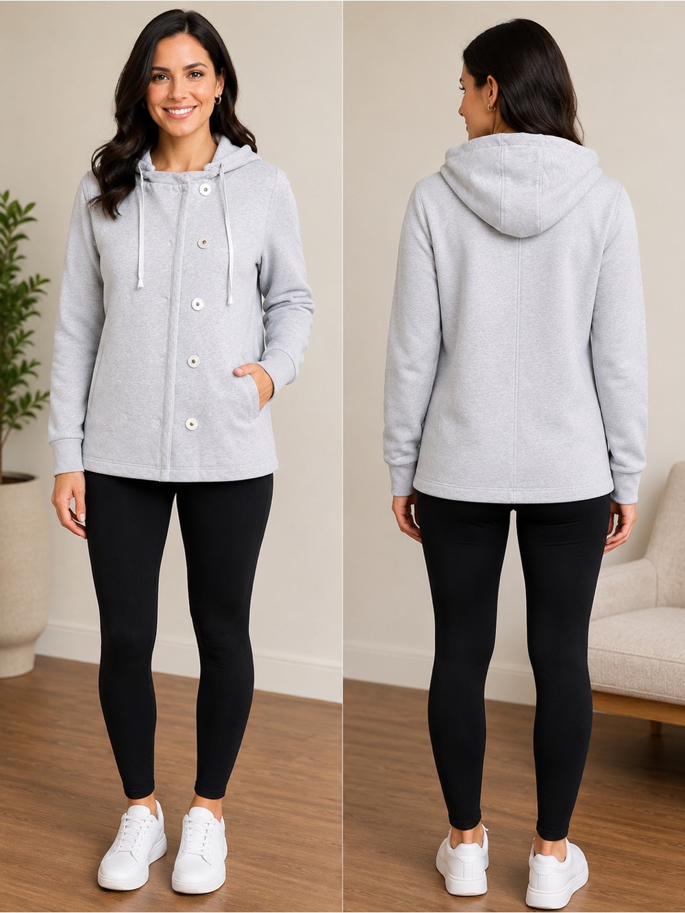 Marc by Marc Jacob’s Women's Size Medium Light Gray jacket, detachable hood.